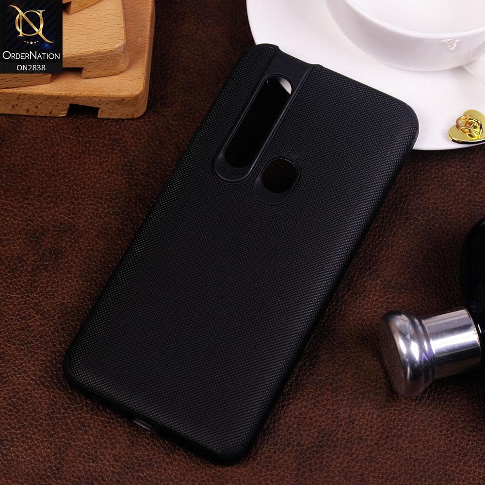 Tecno Camon 15 Premier Cover - Black - TPU Doted Texture Soft Case