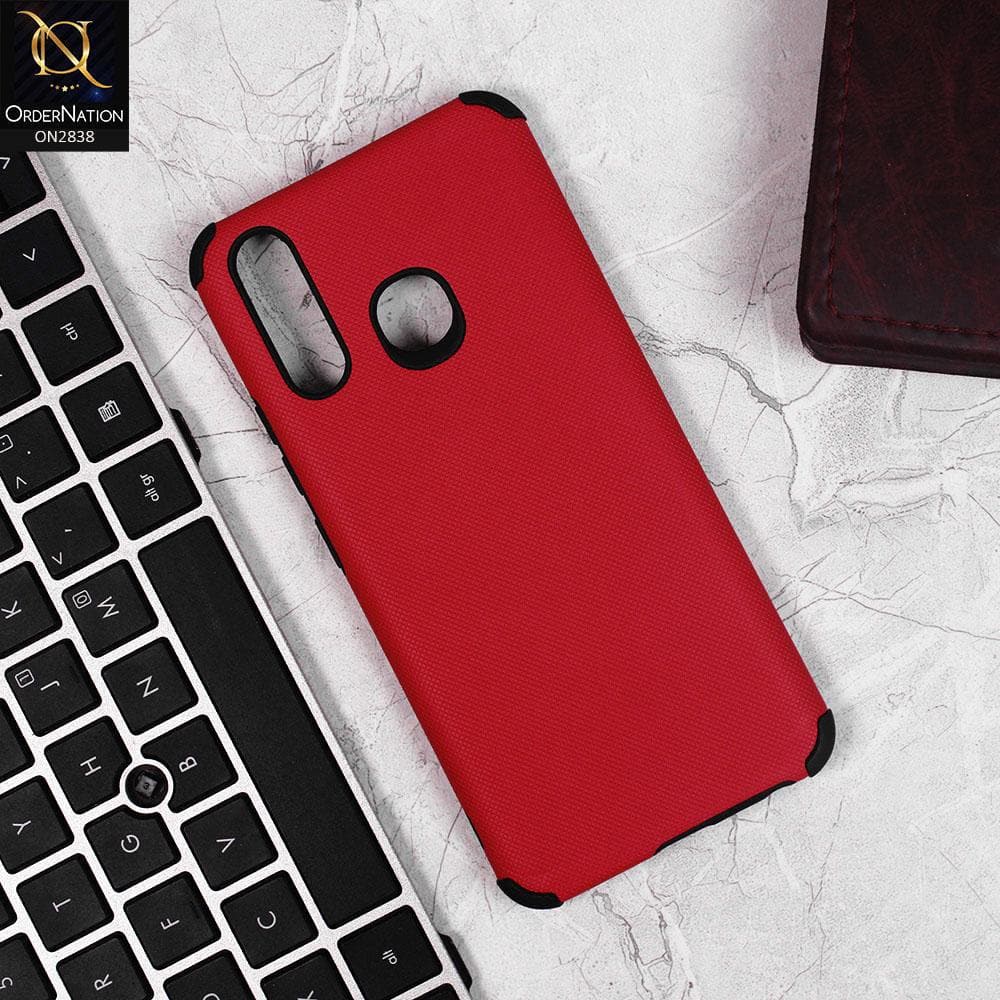 Vivo Y19 Cover - Red - TPU Doted Texture Soft Case