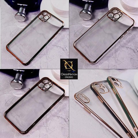 iPhone 6S / 6 Cover - White - Electroplating Semi Transparent Soft Color Border Back Shell Case