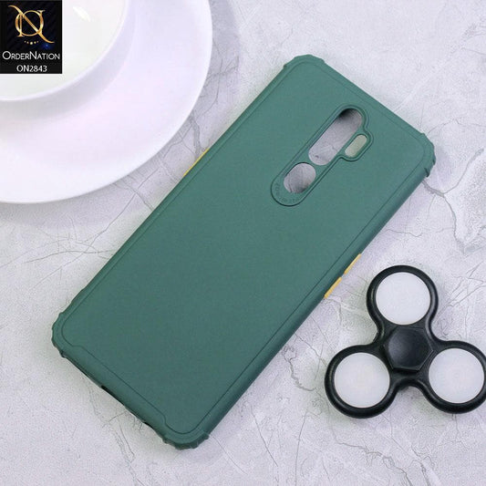 Oppo A9 2020 Cover - Dark Green - 3D Camera Soft Silicon Protective Case