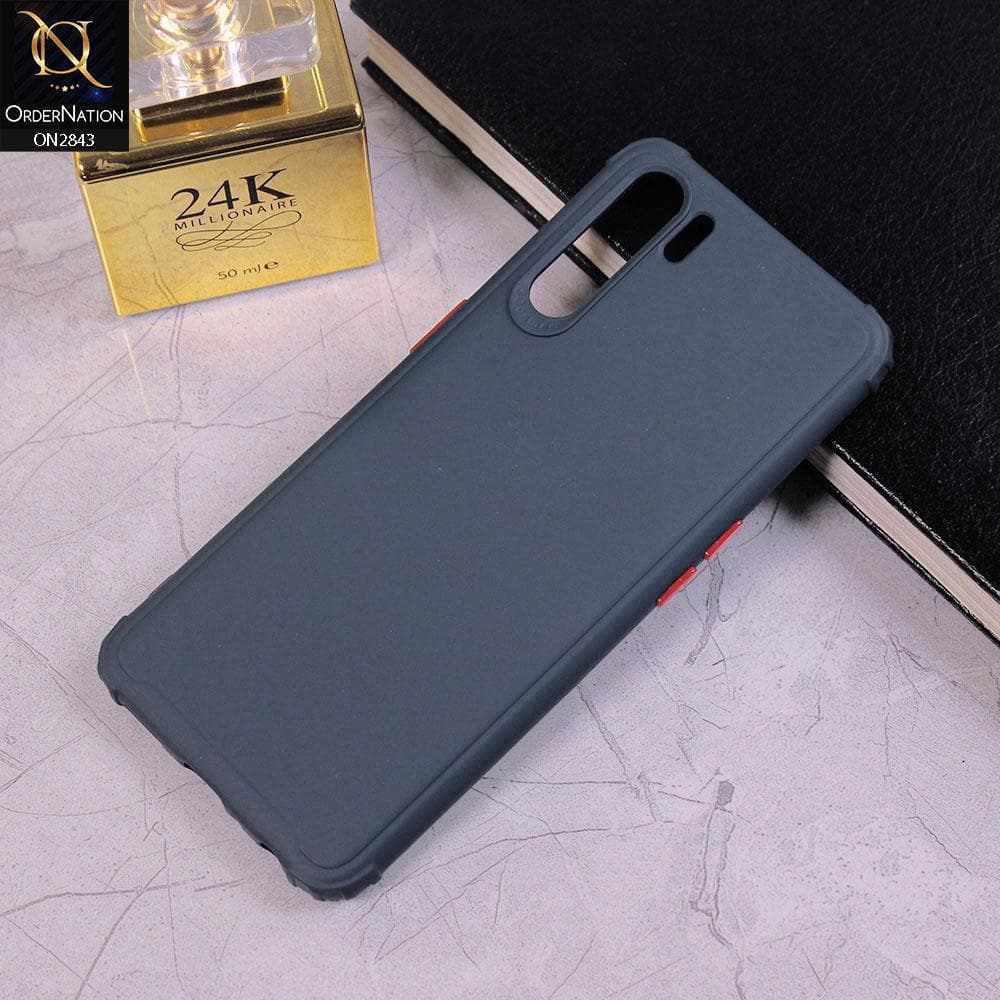 Oppo F15 Cover - Dark Blue - 3D Camera Soft Silicon Protective Case