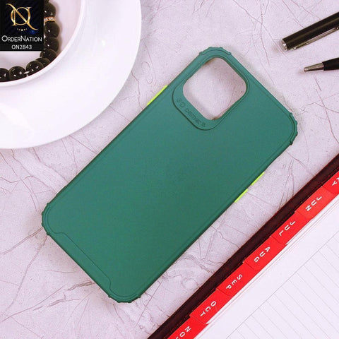 iPhone 12 Pro Cover - Green - 3D Camera Soft Silicon Protective Case