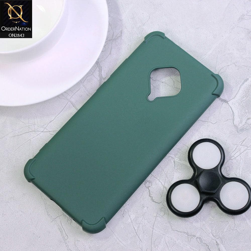 Vivo Y51 (2020 September) Cover - Dark Green - 3D Camera Soft Silicon Protective Case