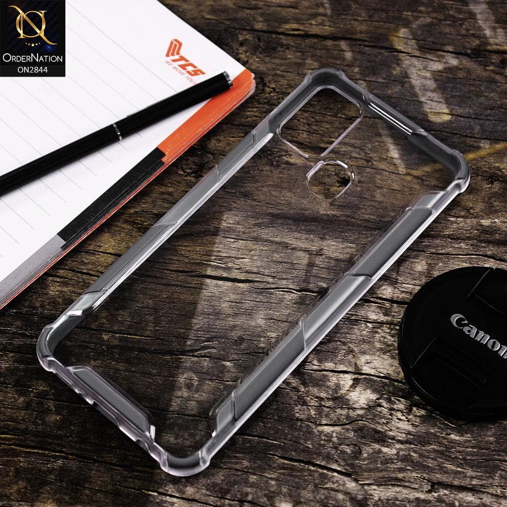 Oppo A53s Cover - Gray - New Style Hybrid Soft Bumper Transparent Case