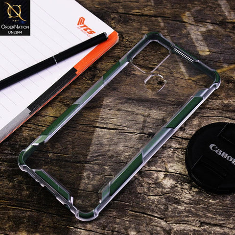 Oppo A53s Cover - Green - New Style Hybrid Soft Bumper Transparent Case