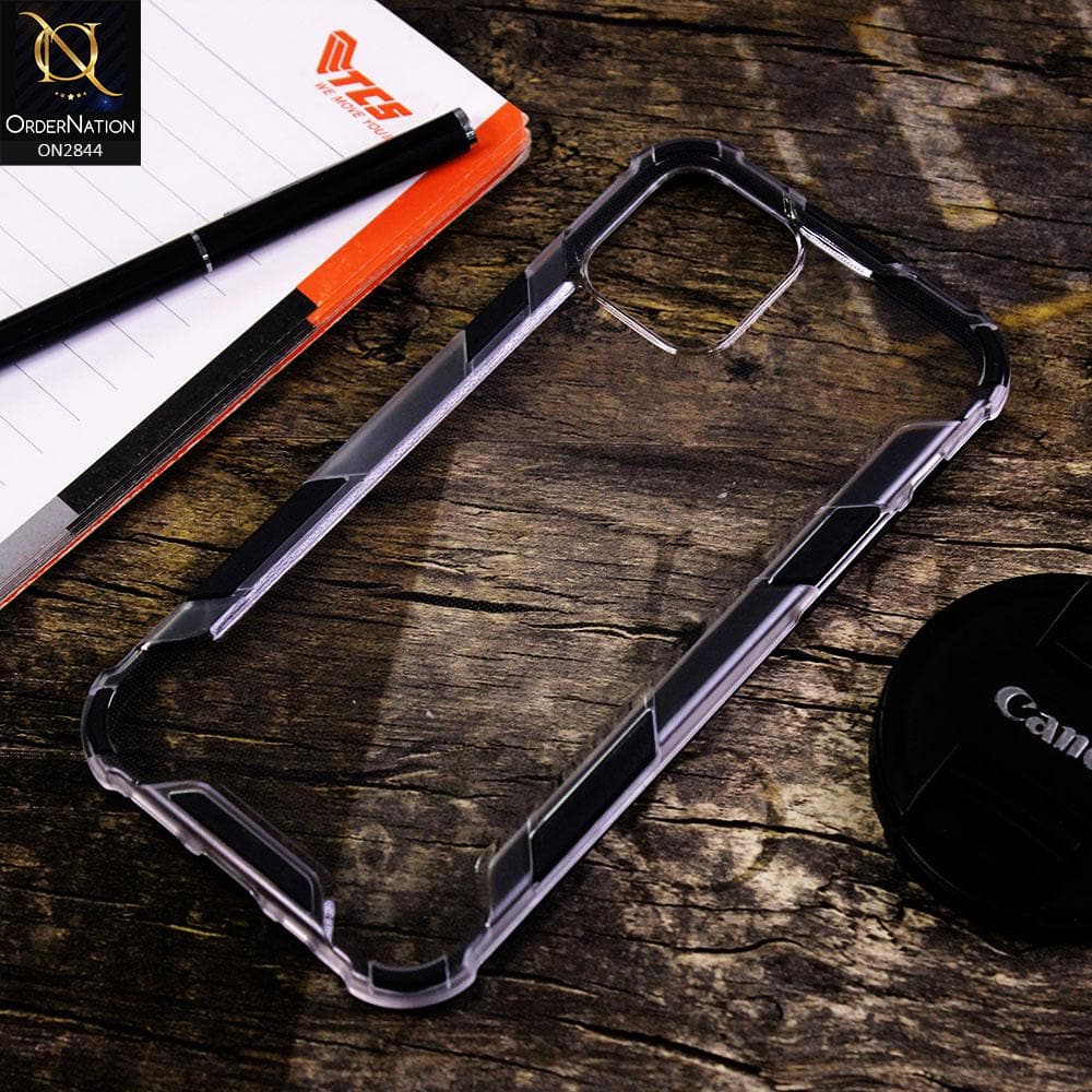 iPhone 12 Mini Cover - Black - New Style Hybrid Soft Bumper Transparent Case