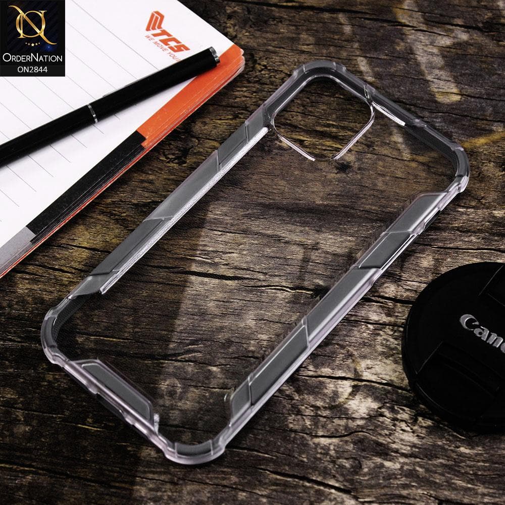 iPhone 12 Mini Cover - Gray - New Style Hybrid Soft Bumper Transparent Case