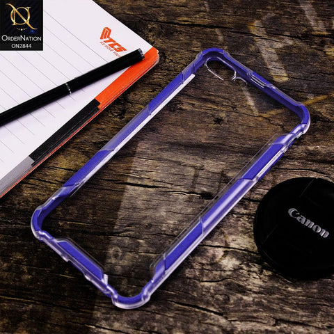iPhone 8 Plus / 7 Plus Cover - Blue - New Style Hybrid Soft Bumper Transparent Case