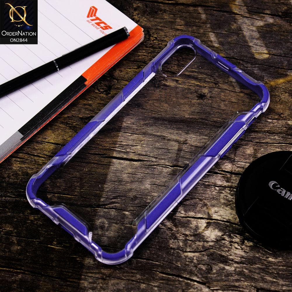 iPhone XS Max Cover - Blue - New Style Hybrid Soft Bumper Transparent Case