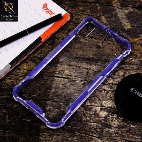 iPhone XS Max Cover - Blue - New Style Hybrid Soft Bumper Transparent Case