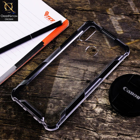 Vivo Y12 Cover - Black - New Style Hybrid Soft Bumper Transparent Case