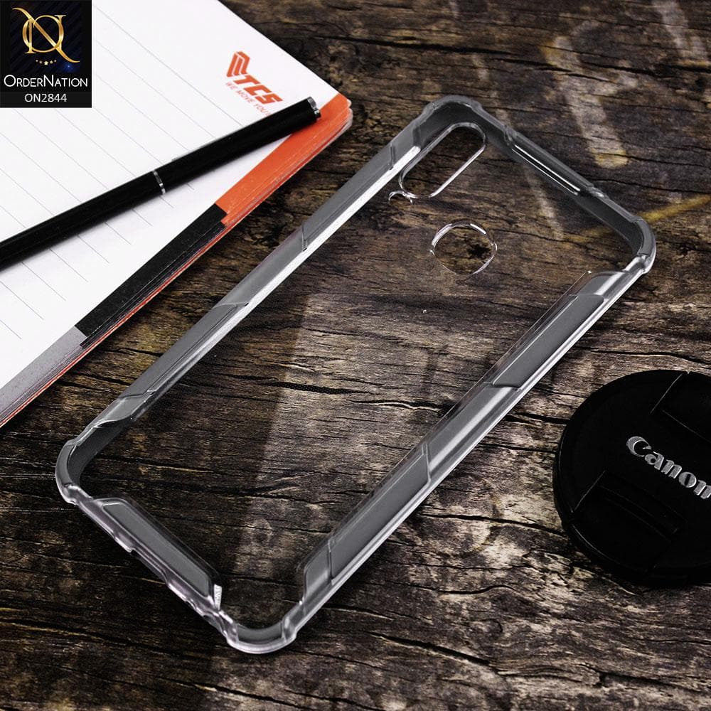 Vivo Y15 Cover - Gray - New Style Hybrid Soft Bumper Transparent Case