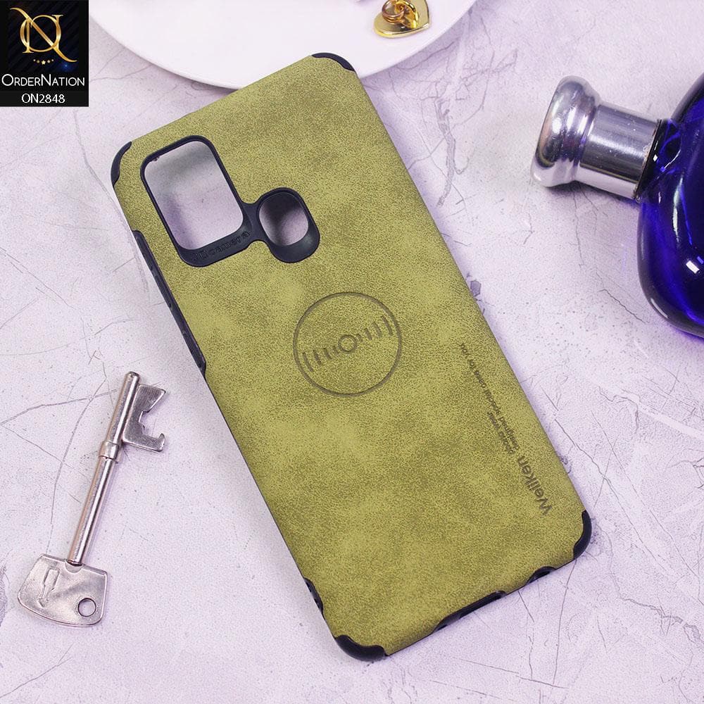 Samsung Galaxy A21s Cover - Light Green - Weiiken Matte Colorful Soft PU Leather Case
