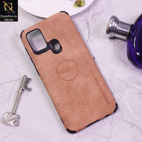 Samsung Galaxy A21s Cover - Pink - Weiiken Matte Colorful Soft PU Leather Case