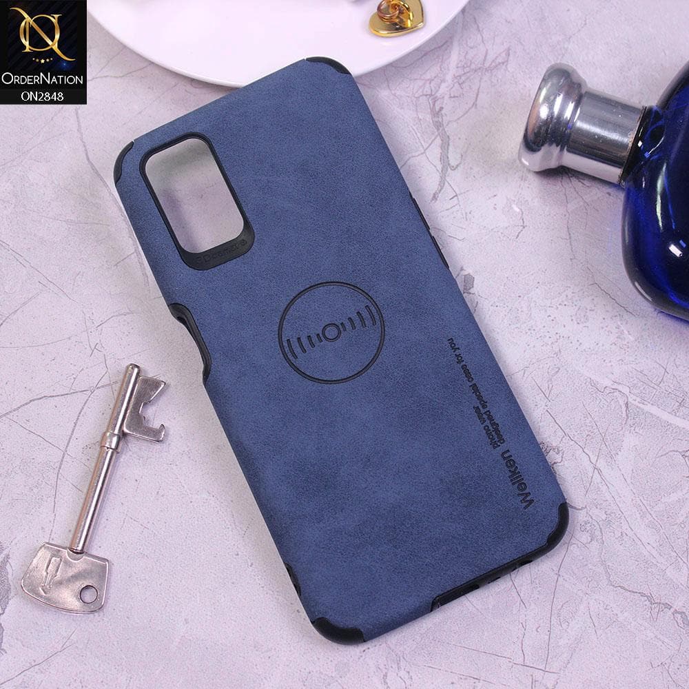 Oppo A52 Cover - Blue - Weiiken Matte Colorful Soft PU Leather Case