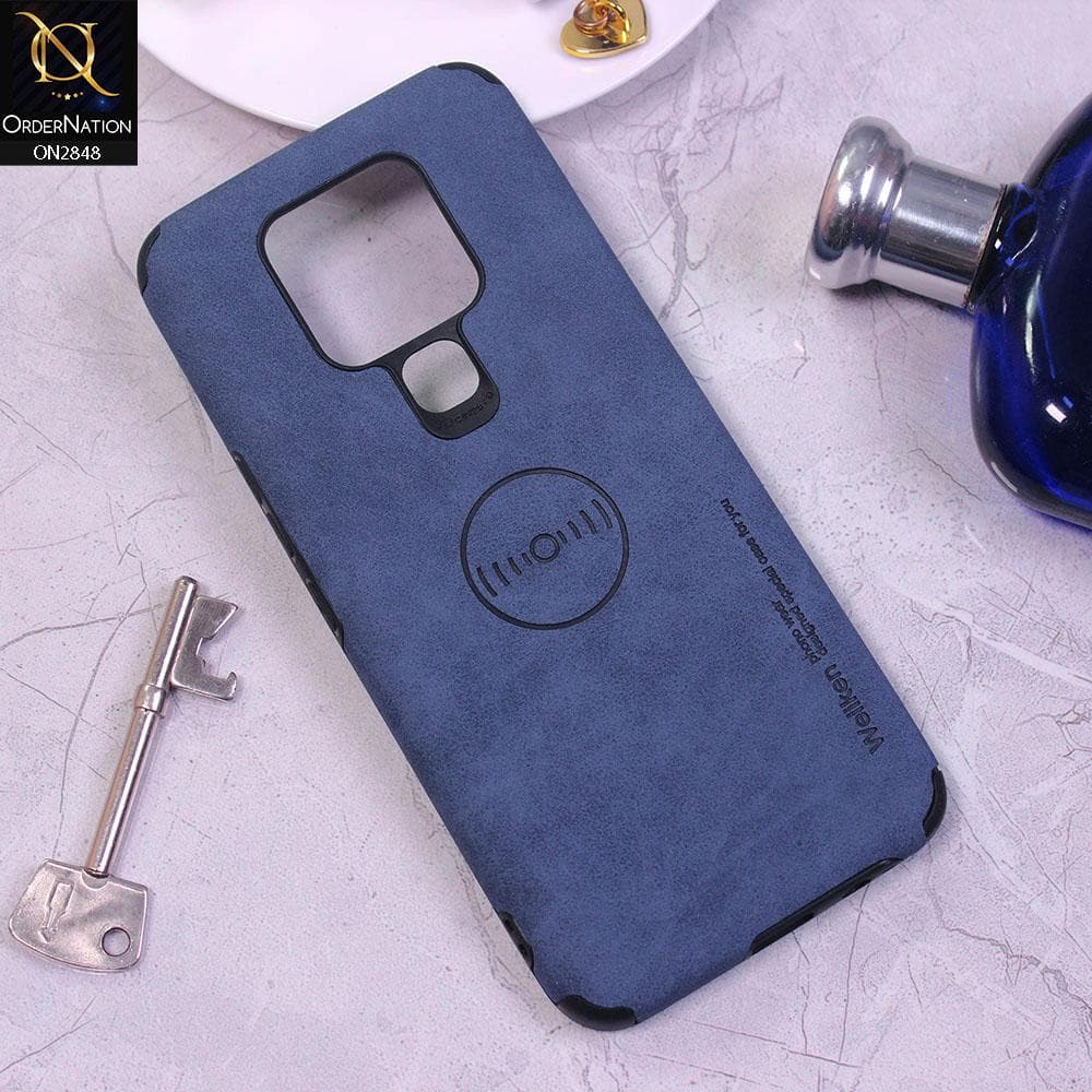Tecno Camon 16 Pro Cover - Blue - Weiiken Matte Colorful Soft PU Leather Case