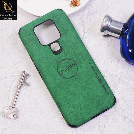 Tecno Camon 16 SE Cover - Dark Green - Weiiken Matte Colorful Soft PU Leather Case