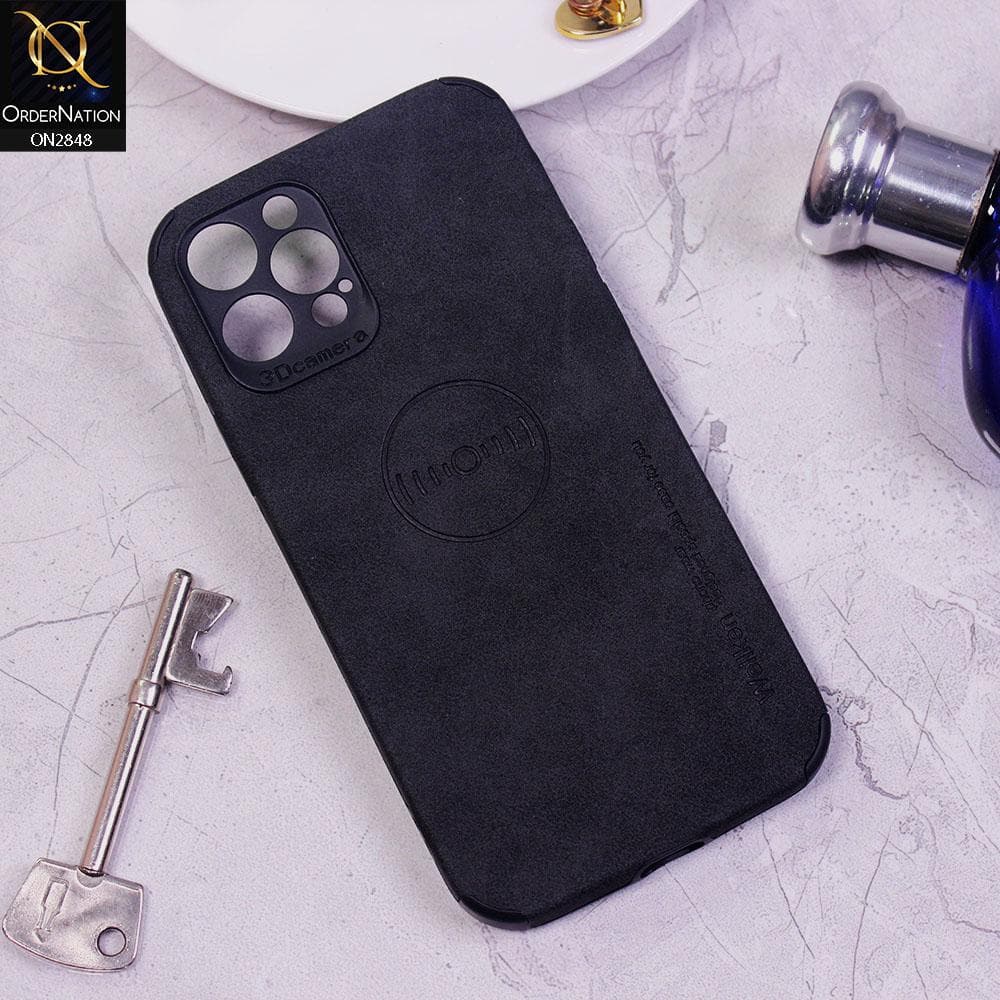 iPhone 12 Pro Cover - Black - Weiiken Matte Colorful Soft PU Leather Case