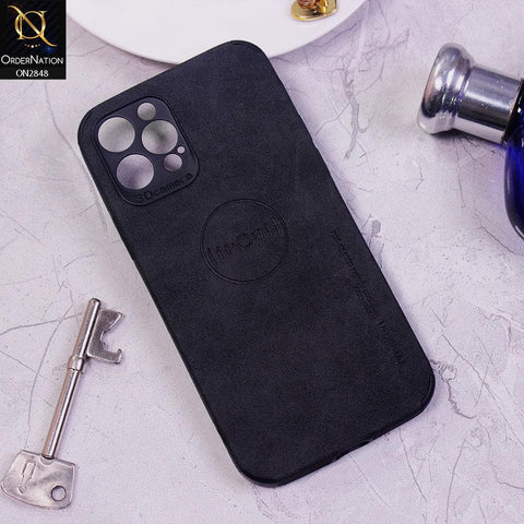 iPhone 12 Pro Cover - Black - Weiiken Matte Colorful Soft PU Leather Case