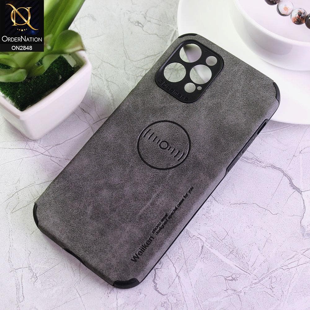 iPhone 12 Pro Cover - Gray - Weiiken Matte Colorful Soft PU Leather Case