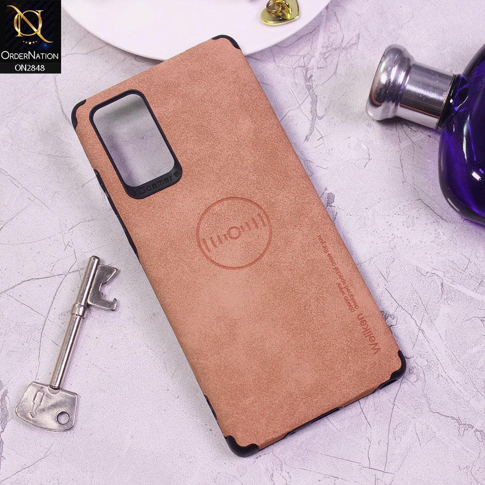 Samsung Galaxy Note 20 Cover - Pink - Weiiken Matte Colorful Soft PU Leather Case