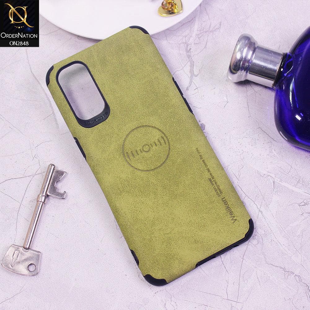 Oppo Reno 4 Cover - Light Green - Weiiken Matte Colorful Soft PU Leather Case