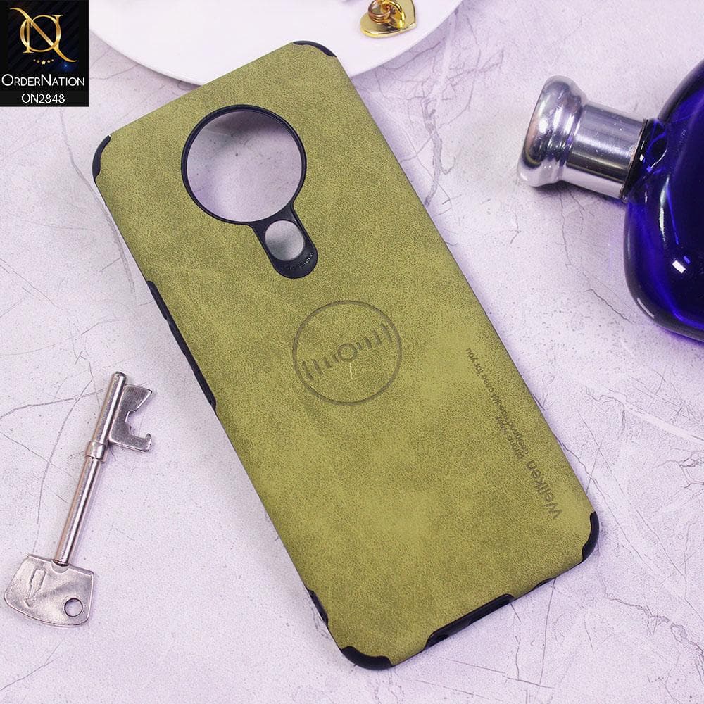 Tecno Spark 6 Cover - Light Green - Weiiken Matte Colorful Soft PU Leather Case