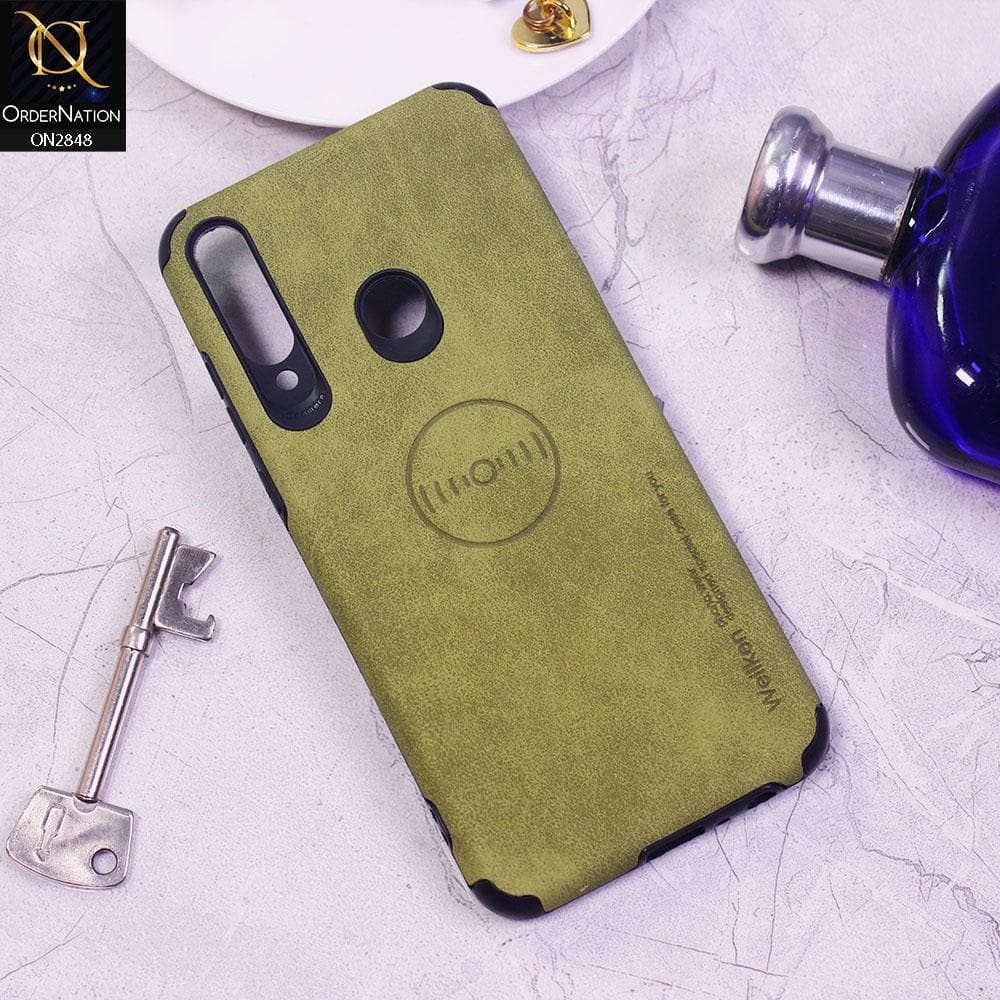 Huawei Y6p Cover - Light Green - Weiiken Matte Colorful Soft PU Leather Case