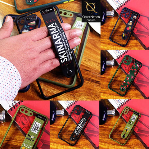 iPhone 12 Mini Cover - Black - Shockproof Bumper Transparent Case with Hand Straps