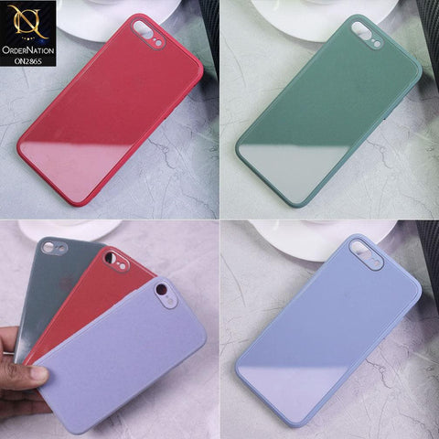 iPhone 12 Cover - Gray - New Glossy Shine Tempered Glass Soft Borders Back Cases