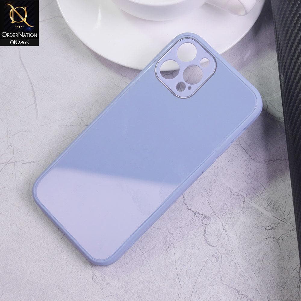 iPhone 12 Pro Cover - Gray - New Glossy Shine Tempered Glass Soft Borders Back Cases