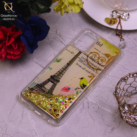 Oppo A52 Cover - Design 1 - Trendy Hearts and Stars Moving Liquid Glitter Case
