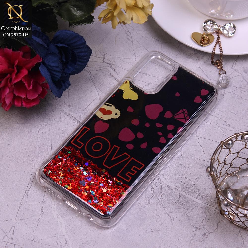 Oppo A72 Cover - Design 5 - Trendy Hearts and Stars Moving Liquid Glitter Case
