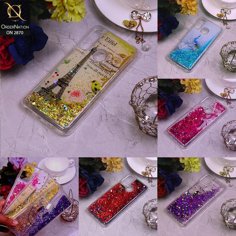 Oppo A72 Cover - Design 2 - Trendy Hearts and Stars Moving Liquid Glitter Case