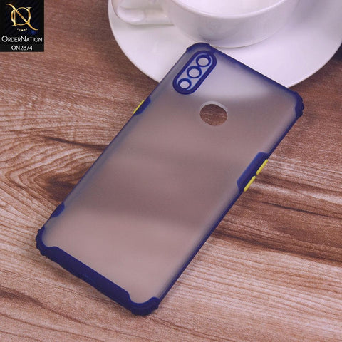 Samsung Galaxy A10s Cover - Blue - Classic Soft Color Border Semi-Transparent Camera Protection Case