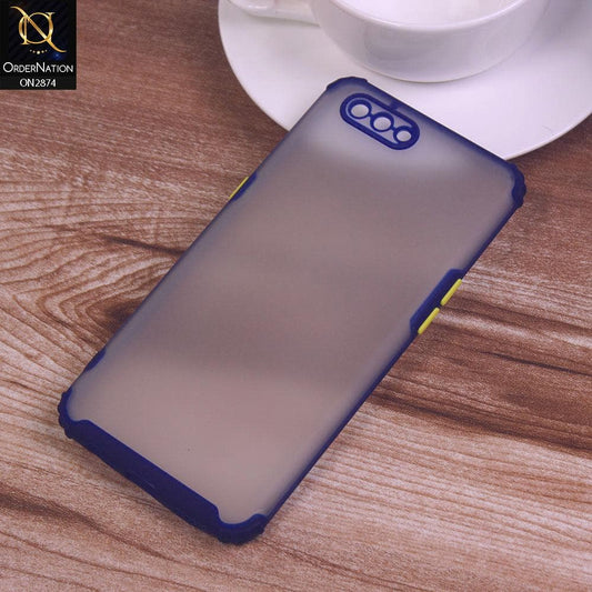 Oppo A12e Cover - Blue - Classic Soft Color Border Semi-Transparent Camera Protection Case