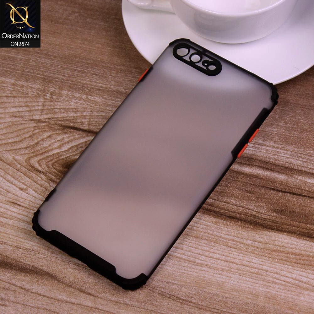 iPhone 8 Plus / 7 Plus Cover - Black - Classic Soft Color Border Semi-Transparent Camera Protection Case