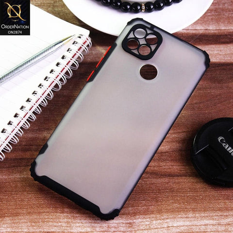 Oppo A15s Cover - Black - Classic Soft Color Border Semi-Transparent Camera Protection Case