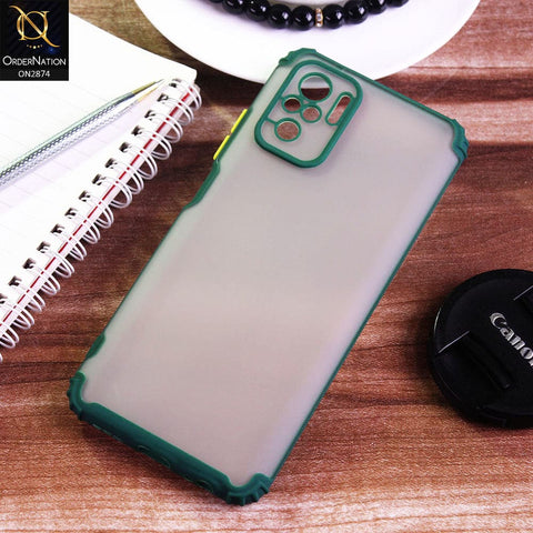 Xiaomi Redmi Note 10 4G Cover - Green - Classic Soft Color Border Semi-Transparent Camera Protection Case