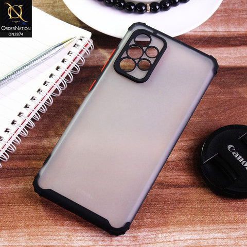 Samsung Galaxy A52 Cover - Black - Classic Soft Color Border Semi-Transparent Camera Protection Case