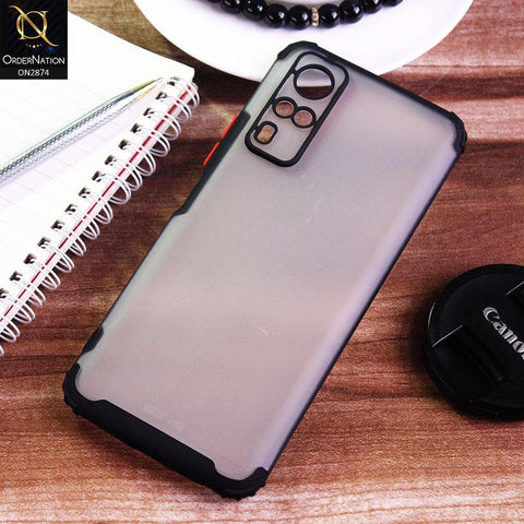 Vivo Y51 (2020 December) Cover - Black - Classic Soft Color Border Semi-Transparent Camera Protection Case