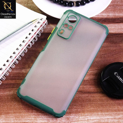 Vivo Y51s Cover - Green - Classic Soft Color Border Semi-Transparent Camera Protection Case
