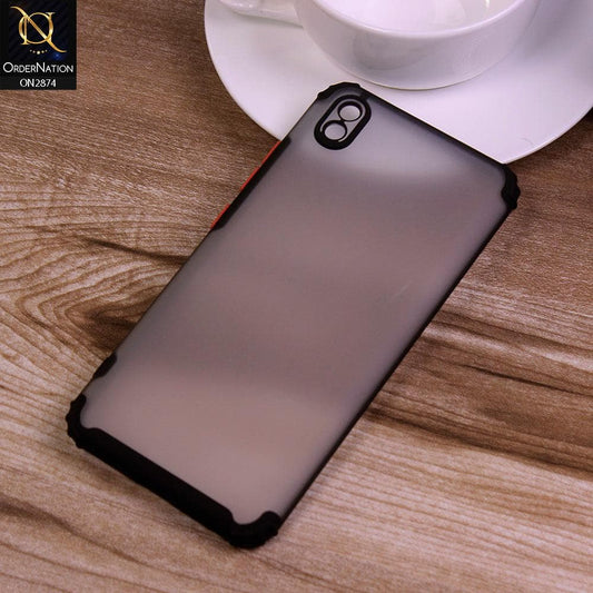 Vivo Y91C Cover - Black - Classic Soft Color Border Semi-Transparent Camera Protection Case