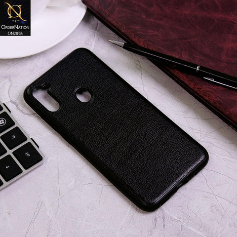 Samsung Galaxy A11 Cover - Black - New Stylish Leather Texture Soft Case