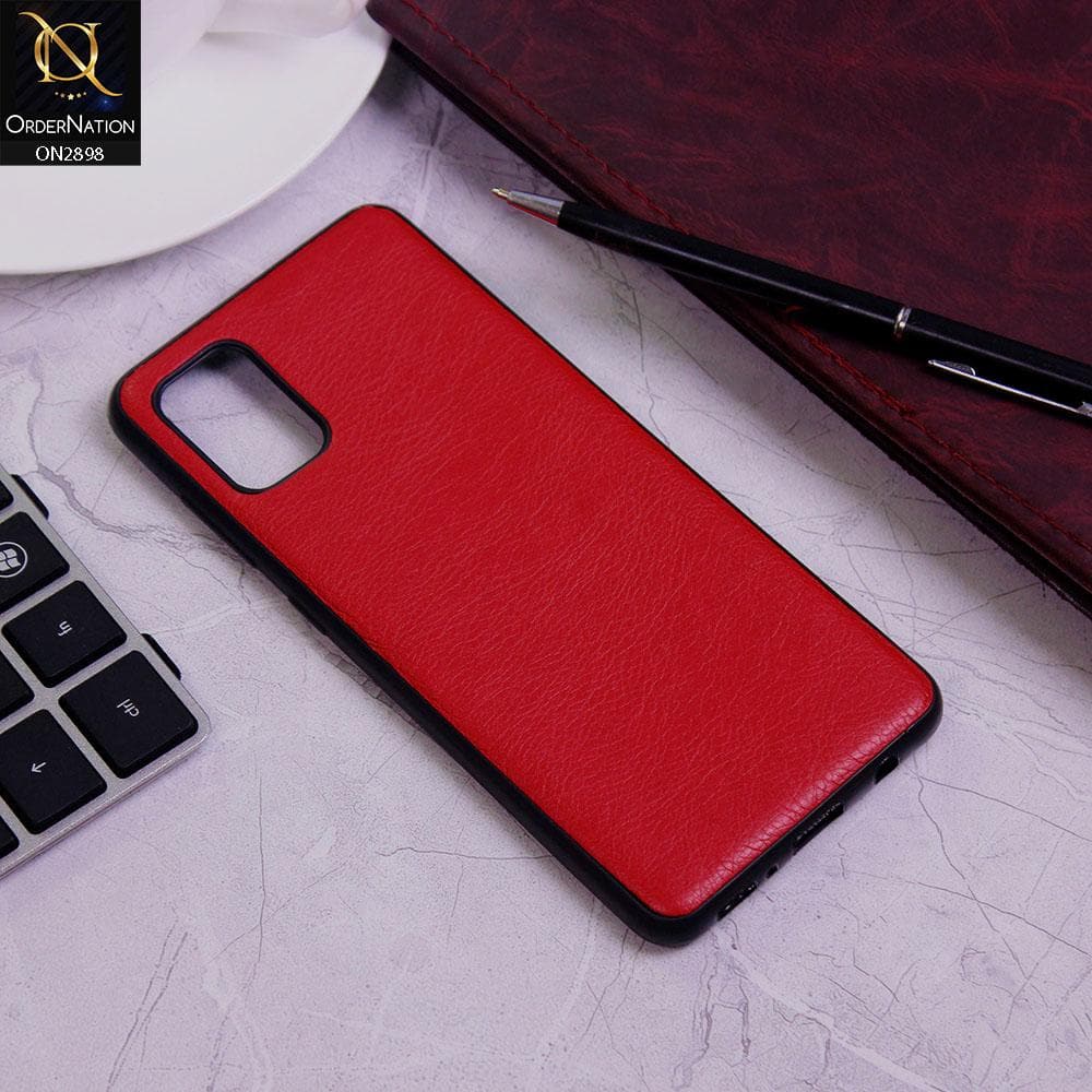 Samsung Galaxy A31 Cover - Red - New Stylish Leather Texture Soft Case