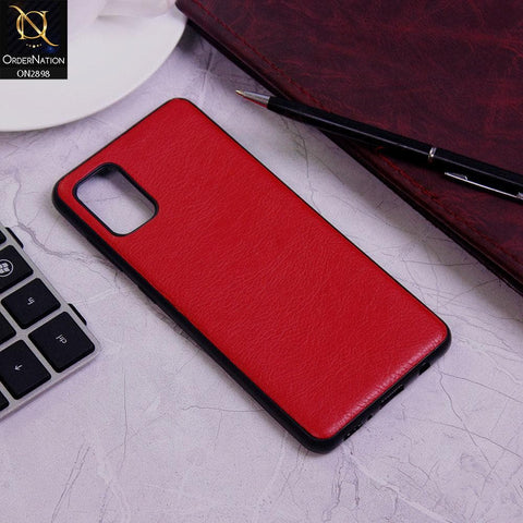 Samsung Galaxy A31 Cover - Red - New Stylish Leather Texture Soft Case