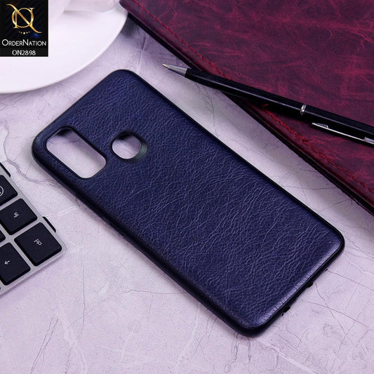 Infinix Hot 9 Play Cover - Blue - New Stylish Leather Texture Soft Case
