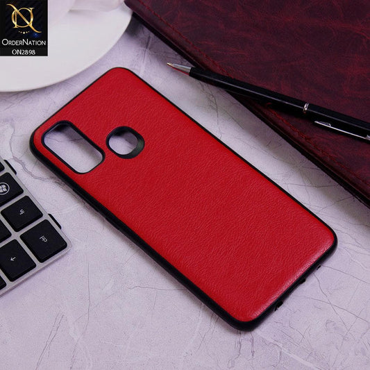 Infinix Hot 9 Play Cover - Red - New Stylish Leather Texture Soft Case