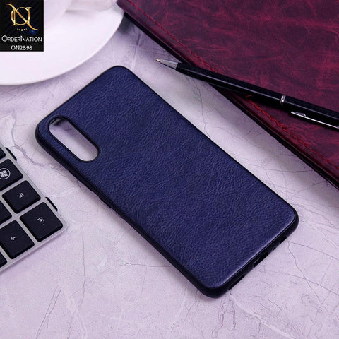 Vivo S1 Cover - Blue - New Stylish Leather Texture Soft Case