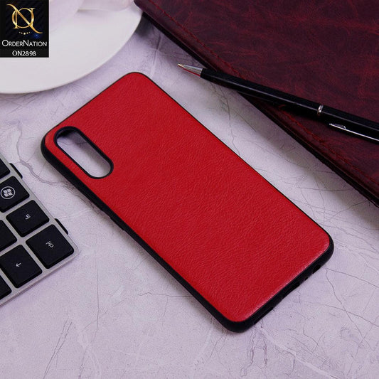 Vivo S1 Cover - Red - New Stylish Leather Texture Soft Case